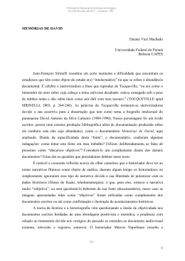 1 MEM&Oacute;RIAS DE DAVID Daiane Vaiz Machado Universidade