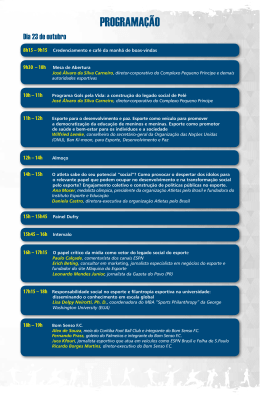 PROGRAMA&Ccedil;&Atilde;O - Complexo Pequeno Pr&iacute;ncipe