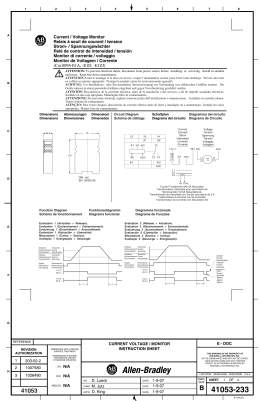 (Cat 809S-E1A, -E1D, -E1ZJ) Current / Voltage Monitor Relais à