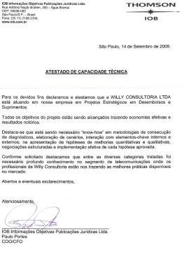 IOB informa&ccedil;&otilde;es Objetivas Publica&ccedil;&otilde;es Jur&iacute;dicas Ltda. Rua Ant&ocirc;nio