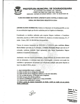 PREFEITURAMUNICIPAL DE DOURADOQUARA f RUA ANT&Oacute;NIO