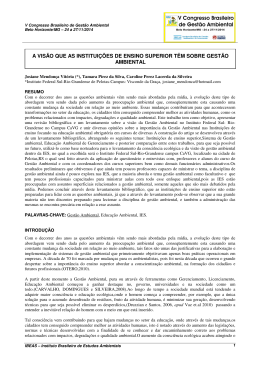 a vis&atilde;o que as institui&ccedil;&otilde;es de ensino superior t&ecirc;m sobre