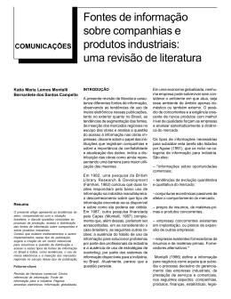 Fontes de informação sobre companhias e produtos industriais
