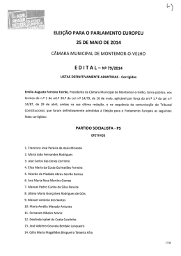 Edital N.º 79 - Listas definitivamente admitidas - corrigidas