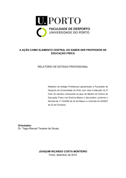 A A&Ccedil;&Atilde;O COMO ELEMENTO CENTRAL DO SABER SER