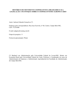 HIST&Oacute;RICO DO MOVIMENTO COOPERATIVISTA