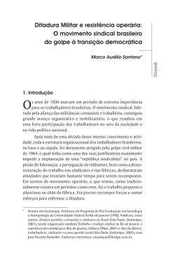 Ditadura Militar e resist&ecirc;ncia oper&aacute;ria
