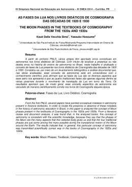 as fases da lua nos livros did&aacute;ticos de cosmografia das