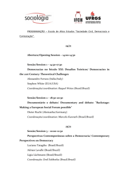 PROGRAMAÇÃO – Escola de Altos Estudos “Sociedade Civil