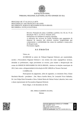Ac&oacute;rd&atilde;o - RE27762 - Tribunal Regional Eleitoral do Rio Grande