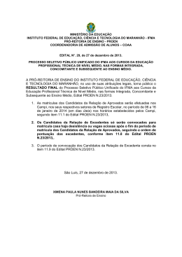 A PR&Oacute;-REITORIA DE ENSINO DO INSTITUTO FEDERAL DE