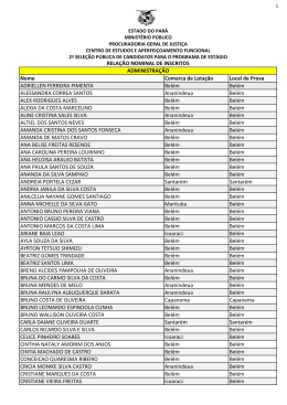 Relação Nominal de Inscritos - Ministério Público do Estado do Pará