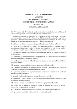 Regimento Interno da Secretaria de Patrim&ocirc;nio da Uni&atilde;o.