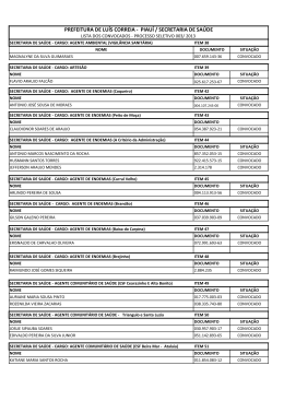 PREFEITURA DE LU&Iacute;S CORREIA - PIAU&Iacute; / SECRETARIA DE SA&Uacute;DE
