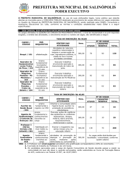 O PREFEITO MUNICIPAL DE SALINÓPOLIS, no uso de