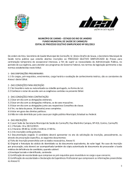 Edital 001-2013 - Processo Seletivo Simplificado