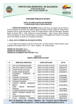Edital de Homologa&ccedil;&atilde;o das Inscri&ccedil;&otilde;es e Convoca&ccedil;&atilde;o para a Prova