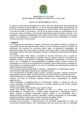 MINISTÉRIO DA CULTURA SECRETARIA DE FOMENTO