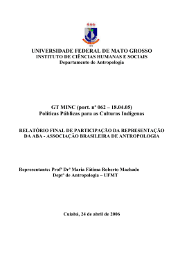GT MINC Pol&iacute;ticas P&uacute;blicas para a Cultural &Iacute;ndigena