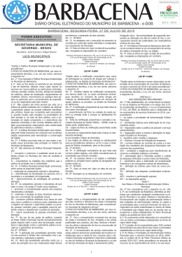 Di&aacute;rio Oficial - 27/07/2015 - Prefeitura Municipal de Barbacena