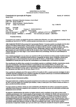 comunicado da aprova&ccedil;&atilde;o e parecer t&eacute;cnico