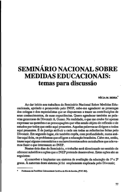 SEMINARIO NACIONAL SOBRE MEDIDAS EDUCACIONAIS: temas