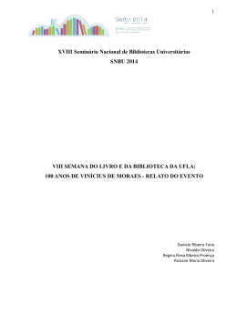 XVIII Seminário Nacional de Bibliotecas Universitárias