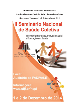 II Semin&aacute;rio Nacional de Sa&uacute;de Coletiva