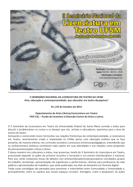II SEMINÁRIO NACIONAL DA LICENCIATURA EM TEATRO DA
