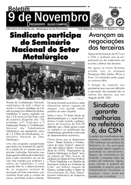Sindicato participa do Semin&aacute;rio Nacional do Setor Metal&uacute;rgico