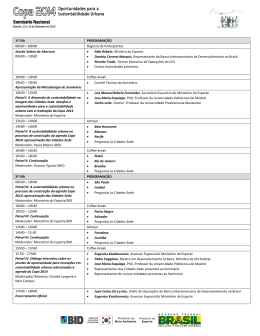 Confira a programa&ccedil;&atilde;o