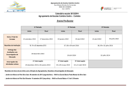 Calendário Escolar - Agrupamento de Escolas Coimbra Centro