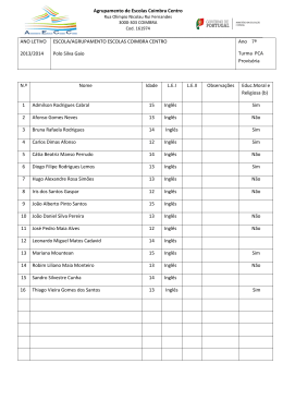 Agrupamento de Escolas Coimbra Centro ANO LETIVO 2013/2014