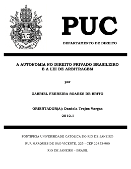 a autonomia no direito privado brasileiro e a lei de