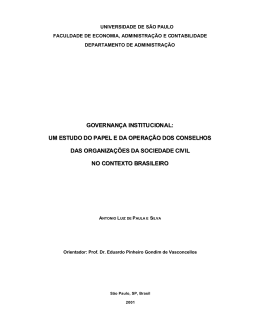 Governan&ccedil;a institucional - Biblioteca Digital de Teses e