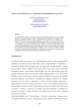 a educa&ccedil;&atilde;o emocional e o preparo do profissional docente