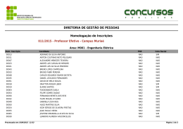 DIRETORIA DE GEST&Atilde;O DE PESSOAS Homologa&ccedil;&atilde;o de Inscri&ccedil;&otilde;es