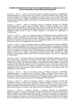 RESUMO DE DECISÕES ADOTADAS NA 43ª SESSÃO