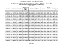 Confira o Calendário