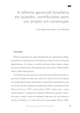 A reforma gerencial brasileira em quest&atilde;o: contribui&ccedil;&otilde;es para um