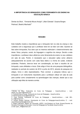 A Import&acirc;ncia do Brinquedo como Ferramenta de Ensino na