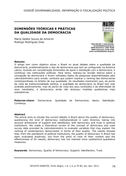 dimens&otilde;es te&oacute;ricas e pr&aacute;ticas da qualidade da democracia