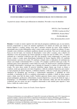 As poss&iacute;veis causas e fatores que influenciam no abandono