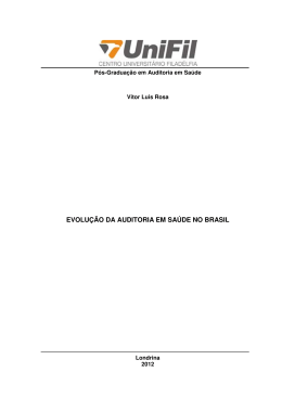 EVOLU&Ccedil;&Atilde;O DA AUDITORIA EM SA&Uacute;DE NO BRASIL