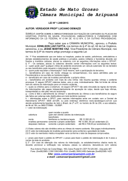 Leis nº 1249/2015 - Prefeitura Municipal de Aripuanã