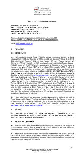 EDITAL PREG&Atilde;O ELETR&Ocirc;NICO N&ordm; 15/2010 PROCESSO N.&ordm;