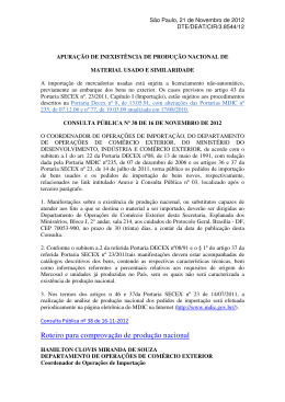 Roteiro para comprova&ccedil;&atilde;o de produ&ccedil;&atilde;o nacional