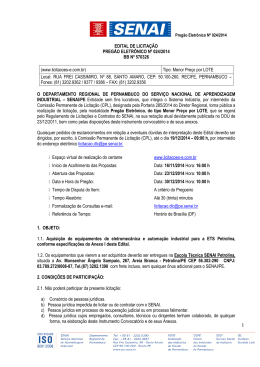EDITAL DE LICITA&Ccedil;&Atilde;O PREG&Atilde;O ELETR&Ocirc;NICO N&ordm; 024