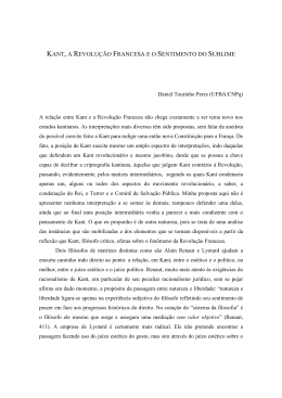 Kant e a Revolu&ccedil;&atilde;o Francesa