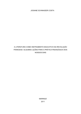 A literatura como instrumento educativo na Revolução Francesa